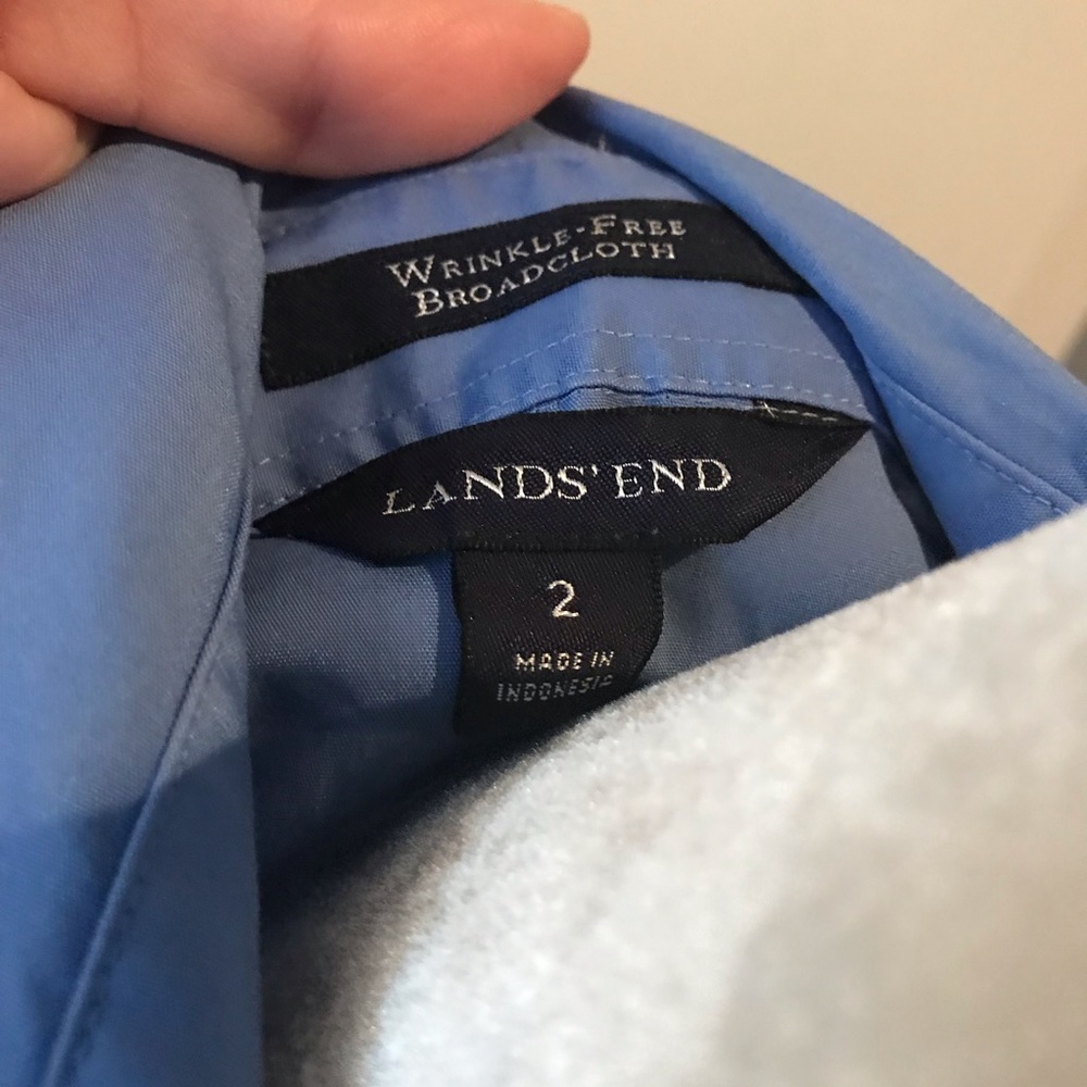 Lands End Chase Uniform Button Up 3/4 Sleeve 2 - image 2
